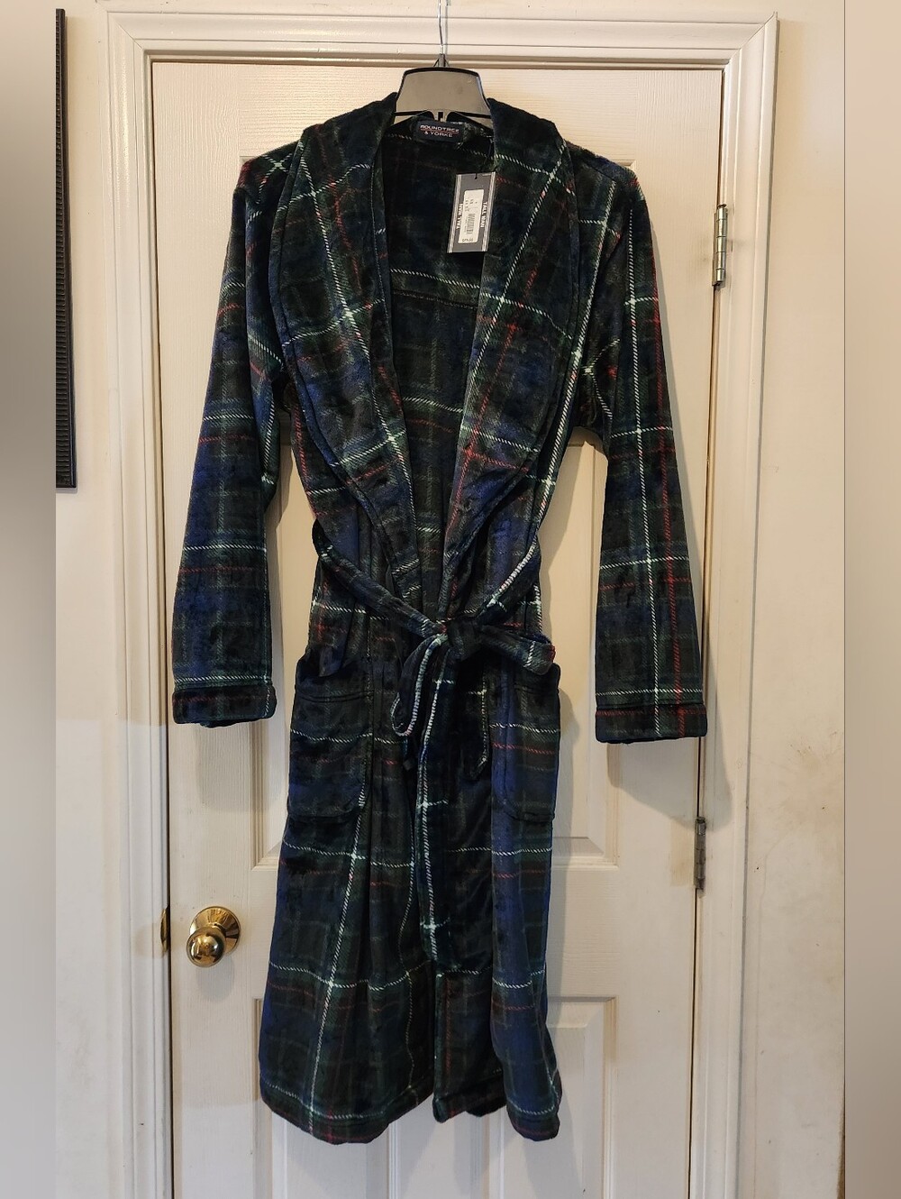 Tall Men's Navy Green Robe